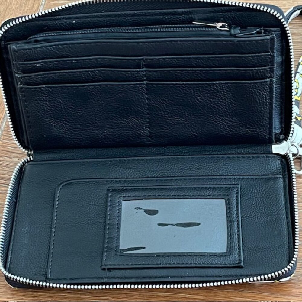 Like New Betsey Johnson Wristlet. Clutch, Wallet, Black, Yellow, and White. - Picture 3 of 6